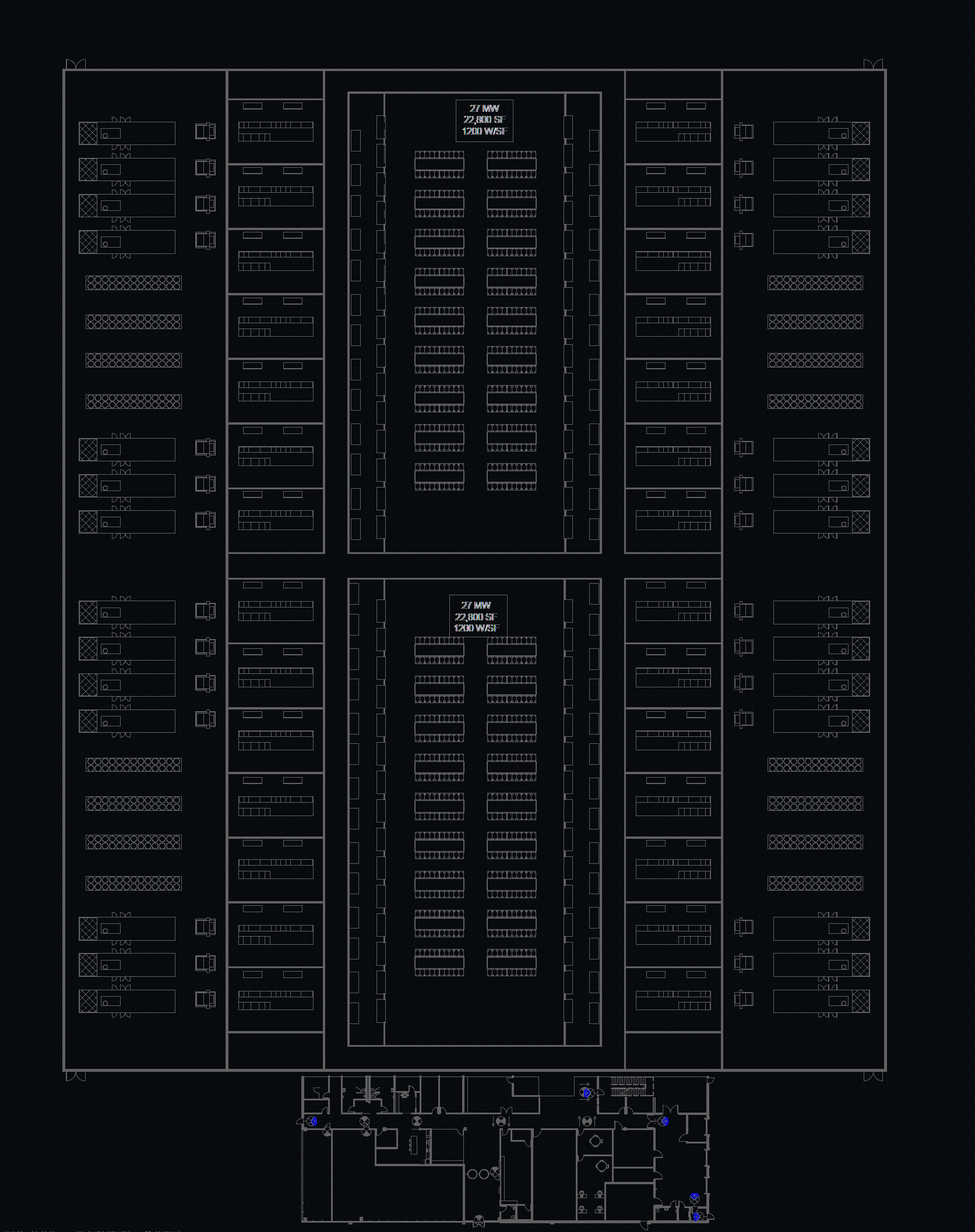 Full DFW AI data center building layout — 275,000 SF across two stories